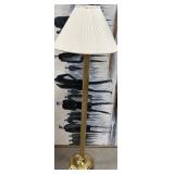 11 - BRASS-TONE FLOOR LAMP WITH SHADE (J57)