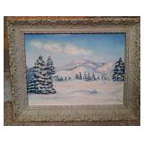 520 - WINTER LANDSCAPE ART FRAMED 16X20" (N70)