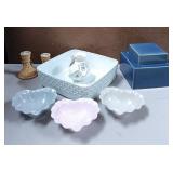 43 - NEW WMC CANDLE HOLDERS, HEART DISHES (M128)