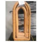 43 - NEW WMC BRAIDED RATTAN LANTERNS SET (J7)