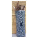11 - BLUE & WHITE WARE CERAMIC CYLINDER 24"T