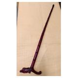 11 - HAND-CARVED WOODEN WALKING CANE (U27)