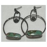 STERLING SILVER TURQOUISE EARRINGS 10.7 GRS