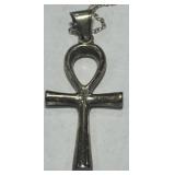 STERLING SILVER CROSS PENDANT WITH CHAIN 6.60GRS
