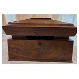 N2 - ANTIQUE WOODEN TEA CADDY (L90)