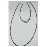 STERLING SILVER 18INCH ROPE CHAIN 5.60GRS