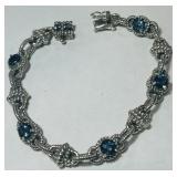 STERLING SILVER TOPAZ BRACE.7.5IN.31.70GRS