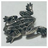 STERLING SILVER MARCASITE FROG BROCH 3.50GRS