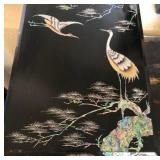 S2 - VINTAGE BLACK LACQUER/INLAY KEEPSAKE BOX (L50