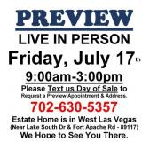 PREVIEW LIVE IN PERSON - Friday, July 17th