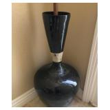 S2 - BLACK MID-CENTURY FLOOR VASE 30"T (L76)