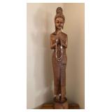 S2 - CARVED WOOD THAI SAWASDEE (GREETER) LADY