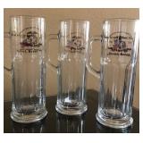 S2 - THREE PILSNER BEER GLASSES (L87)