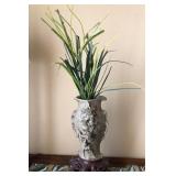 S2 - VINTAGE CHINESESOAPSTONE VASE WITH STAND