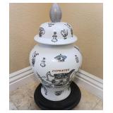 S2 - CERAMIC GINGER JAR WITH STAND 21"T (K43)
