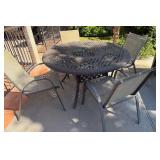 20 - ROUND PATIO TABLE WITH FOUR CHAIRS