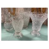11 - SPARKLING CUT GLASS VASES