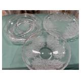 11 - ELEGANT ETCHED GLASS SERVEWARE