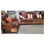 11 - SOFA & EASY CHAIR SET WITH PILLOWS