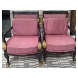 11 - PAIR OF VINTAGE ARM CHAIRS WITH PILLOWS (U18)