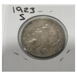 1923-S SILVER PEACE DOLLAR