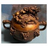 11 - VINTAGE CHINESE FOOTED DRAGON VESSEL (M58)
