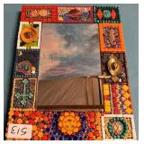 513 - WALL MIRROR IN DECORATIVE ART FRAME (M52)