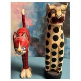 11 - TWO FOLK ART CATS (M56)