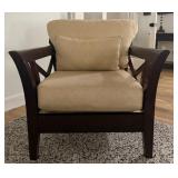 20 - MAPLE ARM CHAIR WITH PILLOW