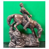 11 - REMINGTON STYLE COWBOY SCULPTURE (B75)