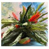 11 - FAUX FLORAL ARRANGEMENT IN CERAMIC POT (M44)