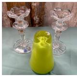 11 - ELEGANT CRYSTAL CANDLE HOLDERS