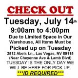 AUCTION PICK UP DAY & HOURS