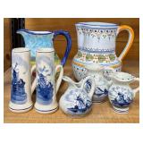 11 - MIXED LOT OF PITCHERS, DELFT MINI MUGS (B12)