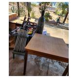 S1 - TABLE, GAS CYLINDER, METAL STANDS, MORE