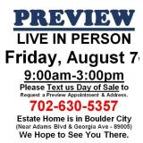 PREVIEW LIVE IN PERSON - Friday, August 7th