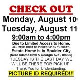 AUCTION PICK UP DAYS & HOURS