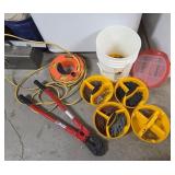 S1 - BUCKET OF SMALL PARTS, BOLT CUTTER, CORD