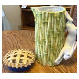 S1 - 'JUST DOUGH IT' PIE & BAMBOO POTTERY PITCHER
