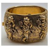 N1 - VINTAGE GILT METAL CUFF BRACELET (38)