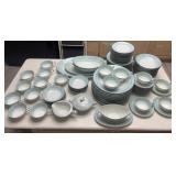 80-PIECES NORITAKE CHINA SHELDON PATTERN DISHWARE