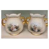 N1 - TWO PIECES ANTIQUE PORCELAIN LIMOGES (K98)