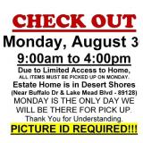 AUCTION PICK UP DAY & HOURS
