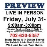 PREVIEW LIVE IN PERSON - Friday, July 31st