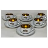 N1 - SET OF SIX LACROIX CUPS & SAUCERS (K108)