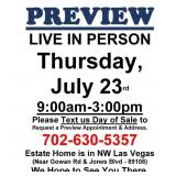 PREVIEW LIVE IN PERSON - Thursday, July 23rd