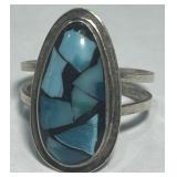 STERLING SILVER TURQUOISE RING 2.80GRS SIZE 6