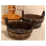 J1 - LOT OF THREE WOODEN BASKETS (M37)