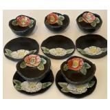 J1 - VINTAGE JAPANESE TEA CUPS & SAUCERS (K49)