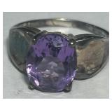 STERLING SILVER AMETHYST RING 3.60GRS SIZE 7
